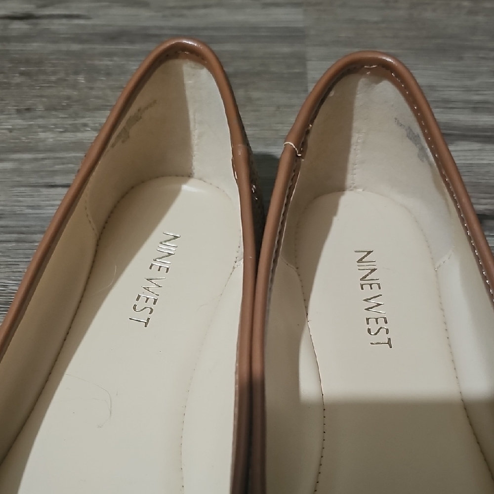 Nine West Tan Woven Flats with Bow - Picture 8 of 11